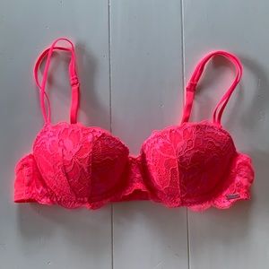 Victoria’s Secret PINK Neon Pink Push Up Lace Bra 34A